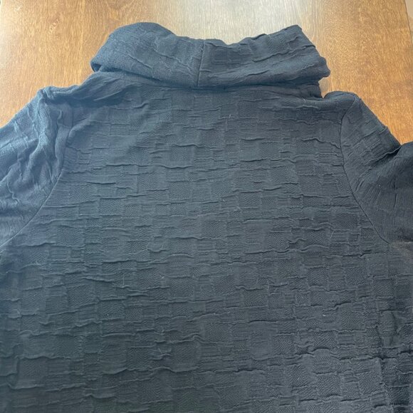 Peck & Peck Cowl Neck Textured Tunic Top Women's Size XL Black Rayon 3/4 Sleeves - Picture 7 of 11